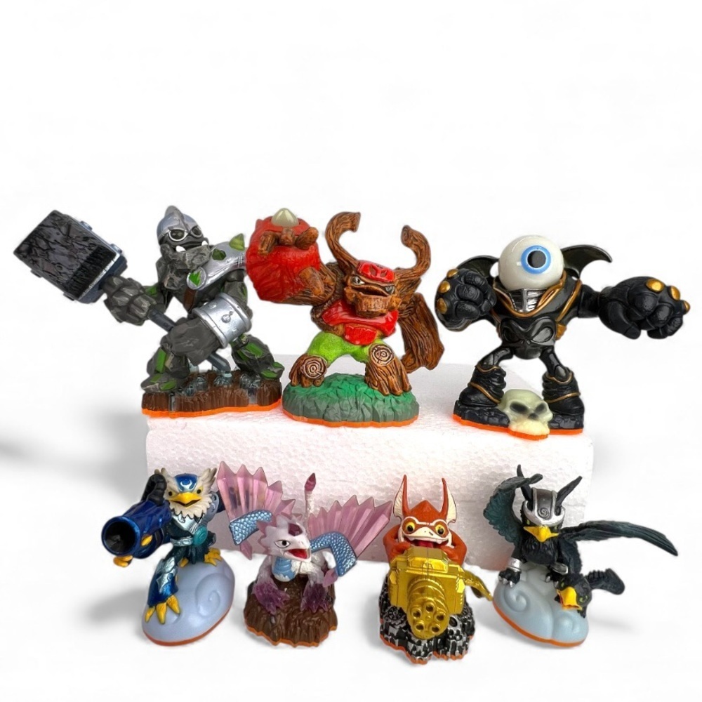 Skylanders Giants Lot Of 7 , Eye Brawl, Crusher, Tree Rex, Sonic Boom + 3,Tested
